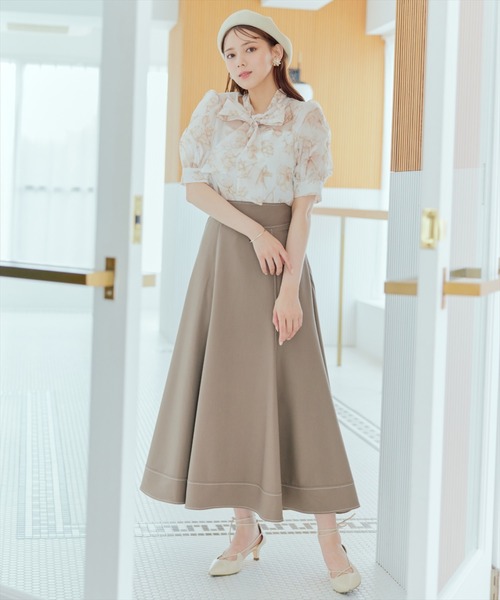 シャツ/ブラウス(半袖/袖なし) Willselection WILLSELECTION（ウィルセレクション）の「ラインフラワーリボン