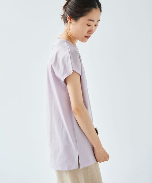 le.coeur blanc（ルクールブラン）の「オーガニックコットンフレンチスリーブTシャツ（Tシャツ/カットソー・レディース・オフホワイト/ダークグレー/ミント/ラベンダー・38）」の10枚目の写真