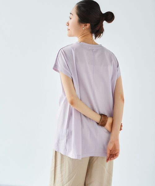 le.coeur blanc（ルクールブラン）の「オーガニックコットンフレンチスリーブTシャツ（Tシャツ/カットソー・レディース・オフホワイト/ダークグレー/ミント/ラベンダー・38）」の12枚目の写真