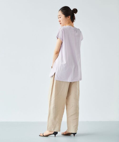 le.coeur blanc（ルクールブラン）の「オーガニックコットンフレンチスリーブTシャツ（Tシャツ/カットソー・レディース・オフホワイト/ダークグレー/ミント/ラベンダー・38）」の16枚目の写真