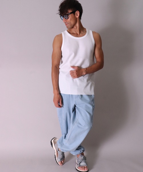 JEMORGAN（ジェーイーモーガン）の「(LK)【JEMORGAN】【パックT】ワッフル タンクトップ（タンクトップ・メンズ・ホワイト/ブラック/杢グレー・MEDIUM/LARGE/X-LARGE）」の4枚目の写真