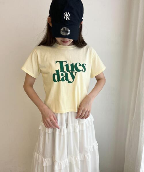 WC(ダブル シー)の「TuesdayショートTシャツ(Tシャツ/カットソー・レディース・ホワイト/イエロー/ブラック・FREE)」の4枚目の写真