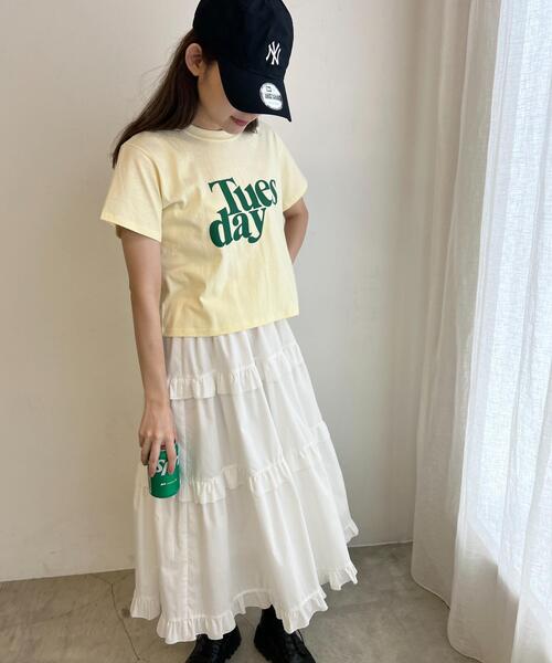 WC(ダブル シー)の「TuesdayショートTシャツ(Tシャツ/カットソー・レディース・ホワイト/イエロー/ブラック・FREE)」の5枚目の写真