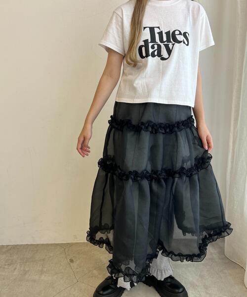 WC(ダブル シー)の「TuesdayショートTシャツ(Tシャツ/カットソー・レディース・ホワイト/イエロー/ブラック・FREE)」の9枚目の写真
