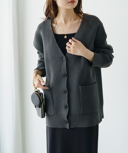 PUAL CE CIN（ピュアルセシン）の「【Du noir】スポンディッシュBIGカーディガン（カーディガン/ボレロ・レディース・グレイッシュベージュ/グレー・FREE）」の9枚目の写真