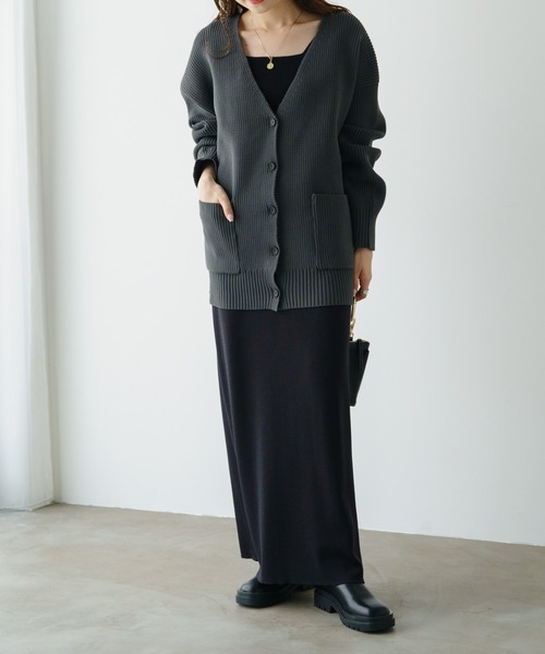 PUAL CE CIN（ピュアルセシン）の「【Du noir】スポンディッシュBIGカーディガン（カーディガン/ボレロ・レディース・グレイッシュベージュ/グレー・FREE）」の12枚目の写真