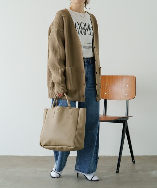 PUAL CE CIN（ピュアルセシン）の「【Du noir】スポンディッシュBIGカーディガン（カーディガン/ボレロ・レディース・グレイッシュベージュ/グレー・FREE）」の6枚目の写真