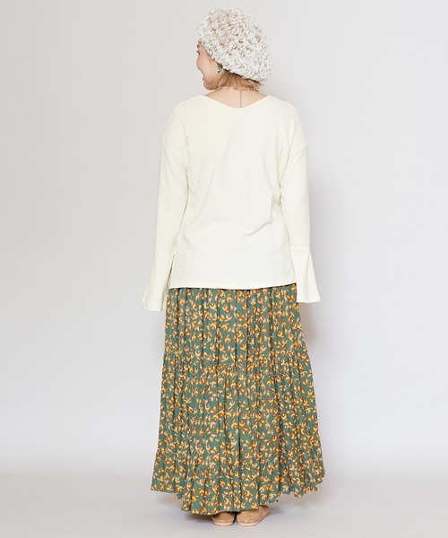 チャイハネ（チャイハネ）の「【チャイハネ】ロロムフレアスリーブトップス（Tシャツ/カットソー・レディース・ブラウン/オフホワイト/ブラック/レッド/ダークグリーン・FREE）」の10枚目の写真