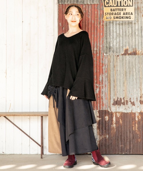 チャイハネ（チャイハネ）の「【チャイハネ】ロロムフレアスリーブトップス（Tシャツ/カットソー・レディース・ブラウン/オフホワイト/ブラック/レッド/ダークグリーン・FREE）」の17枚目の写真