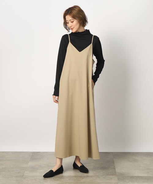 grove(グローブ)の「◆【SETUP可】後ろ姿もそつなく可愛い!フレアーラインキャミワンピース(ワンピース・レディース・ネイビー/ダークグレー/ブラウン系・02/03/05/01/04)」の4枚目の写真
