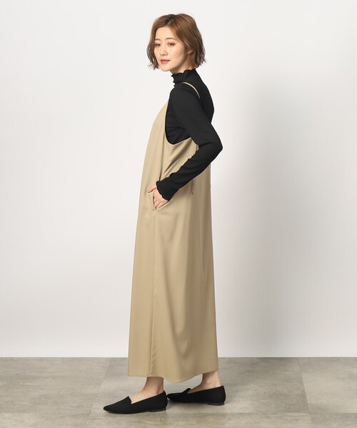 grove(グローブ)の「◆【SETUP可】後ろ姿もそつなく可愛い!フレアーラインキャミワンピース(ワンピース・レディース・ネイビー/ダークグレー/ブラウン系・02/03/05/01/04)」の5枚目の写真
