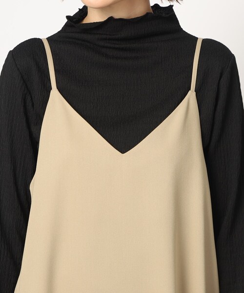 grove(グローブ)の「◆【SETUP可】後ろ姿もそつなく可愛い!フレアーラインキャミワンピース(ワンピース・レディース・ネイビー/ダークグレー/ブラウン系・02/03/05/01/04)」の7枚目の写真