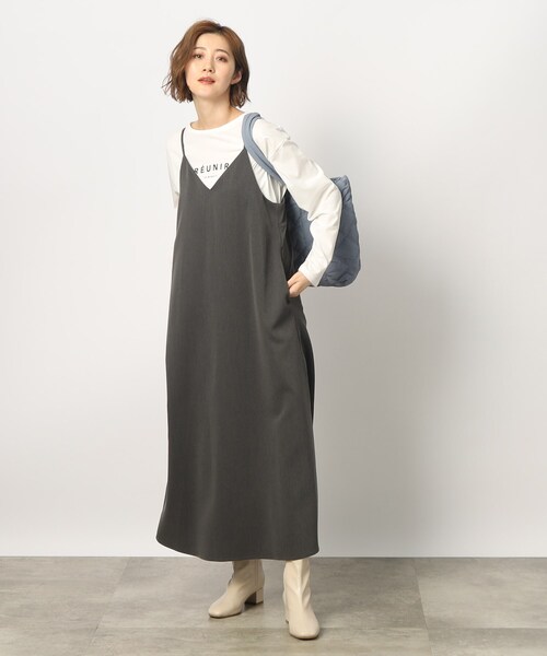 grove(グローブ)の「◆【SETUP可】後ろ姿もそつなく可愛い!フレアーラインキャミワンピース(ワンピース・レディース・ネイビー/ダークグレー/ブラウン系・02/03/05/01/04)」の15枚目の写真