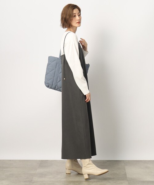 grove(グローブ)の「◆【SETUP可】後ろ姿もそつなく可愛い!フレアーラインキャミワンピース(ワンピース・レディース・ネイビー/ダークグレー/ブラウン系・02/03/05/01/04)」の16枚目の写真