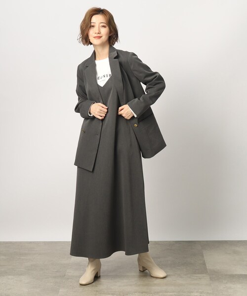 grove(グローブ)の「◆【SETUP可】後ろ姿もそつなく可愛い!フレアーラインキャミワンピース(ワンピース・レディース・ネイビー/ダークグレー/ブラウン系・02/03/05/01/04)」の18枚目の写真