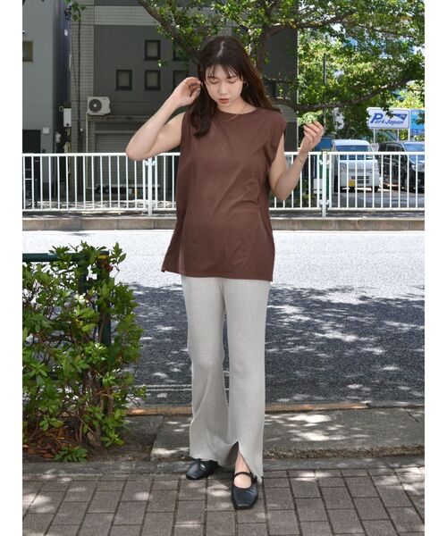 Ungrid（アングリッド）の「ショルダータックカラータンクトップ（Tシャツ/カットソー・レディース・ブラウン/オフホワイト/オレンジ/チャコールグレー/パープル・FREE）」の18枚目の写真