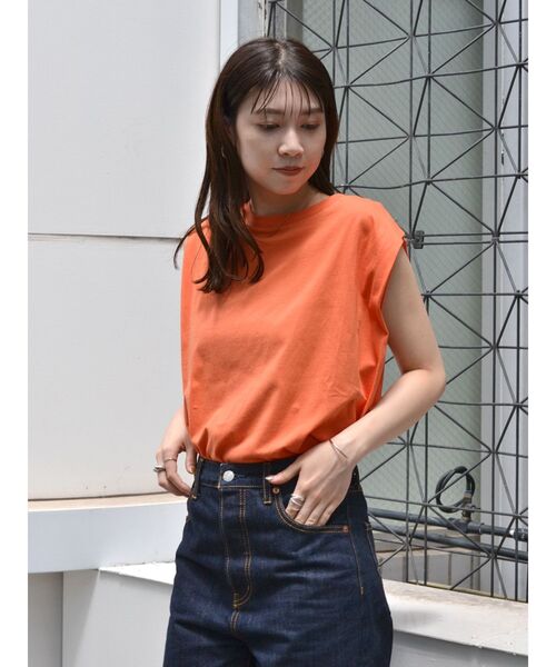 Ungrid（アングリッド）の「ショルダータックカラータンクトップ（Tシャツ/カットソー・レディース・ブラウン/オフホワイト/オレンジ/チャコールグレー/パープル・FREE）」の19枚目の写真