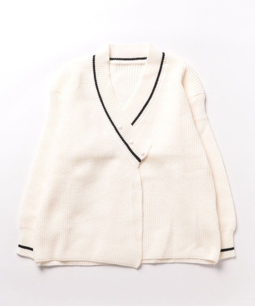 Burner（バーナー）の「【OKUOKU　0909】カーディガン / Vネック / デザイン oku-tops-721630861665-46（カーディガン/ボレロ・レディース・ブラック/ライトベージュ・FREE）」の5枚目の写真