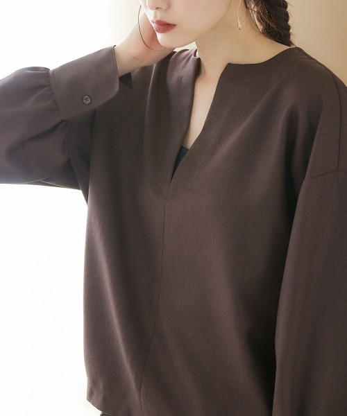 miclat（ミクラ）の「大きいサイズ　キーネックプルオーバー　miclat（Tシャツ/カットソー・レディース・ブラック/ブラウン・3L～4L/L～LL）」の22枚目の写真