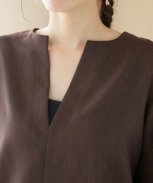 miclat（ミクラ）の「大きいサイズ　キーネックプルオーバー　miclat（Tシャツ/カットソー・レディース・ブラック/ブラウン・3L～4L/L～LL）」の18枚目の写真