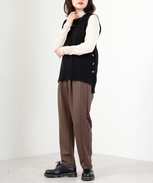 Anna Nicola(アンナニコラ)の「Anna Nicola 袖シアーテレコトップス(Tシャツ/カットソー・レディース・グリーン/アイボリー/ブラック・38)」の8枚目の写真