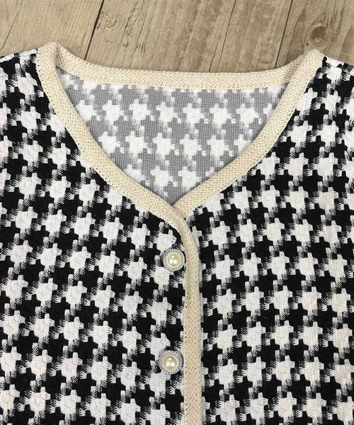 NANEA(ナネア)の「ノーカラーツイードジャケット(ノーカラージャケット・レディース・ホワイト/ブラック・SMALL/LARGE/MEDIUM)」の20枚目の写真