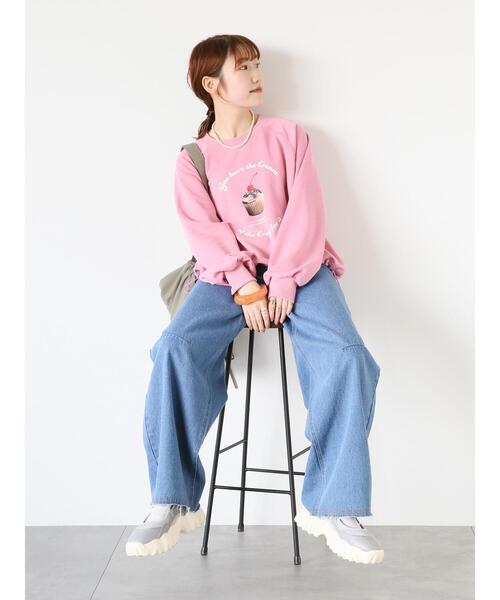 ehka sopo(エヘカソポ)の「裾ドロストスウェット(Tシャツ/カットソー・レディース・グリーン/ピンク/グレー/ネイビー/キナリ/ボルドー・F)」の12枚目の写真