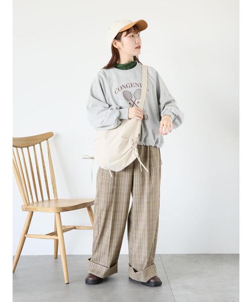 ehka sopo(エヘカソポ)の「裾ドロストスウェット(Tシャツ/カットソー・レディース・グリーン/ピンク/グレー/ネイビー/キナリ/ボルドー・F)」の20枚目の写真