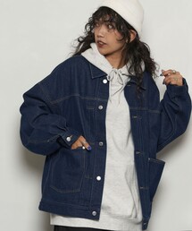 PUBLUX | ワイドビッグデニムジャケット/デニムブルゾン(限定展開)(デニムジャケット)