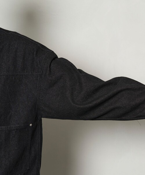 PUBLUX（パブリュクス）の「ワイドビッグデニムジャケット/デニムブルゾン(限定展開)（デニムジャケット・メンズ・ブラック/ブルー・LARGE/MEDIUM/SMALL）」の16枚目の写真