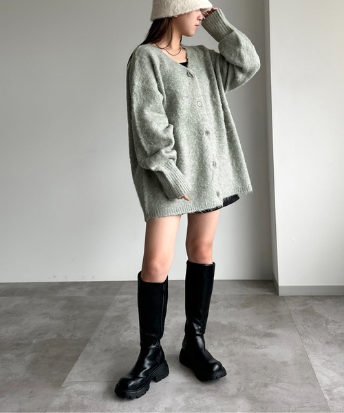 apres jour mignon(アプレジュールミニョン)の「シャーベットカラーカーディガン【ZOZOTOWN限定アイテム】(カーディガン/ボレロ・レディース・グレー系その他/サックスブルー/グリーン系その他/パープル系その他/イエロー系その他・フリー/X-LARGE)」の10枚目の写真