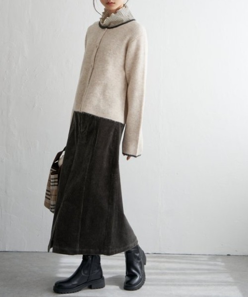 LBC(エルビーシー)の「コーデュロイIラインスカート(スカート・レディース・チャコールグレー/オフホワイト/ブルー/ダークオリーブ・M/L)」の12枚目の写真