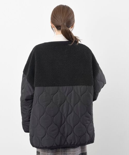 rps(アールピーエス)の「ボア切替キルトジャケット(ノーカラージャケット・レディース・ブラック/アイボリー/カーキ・フリー)」の21枚目の写真