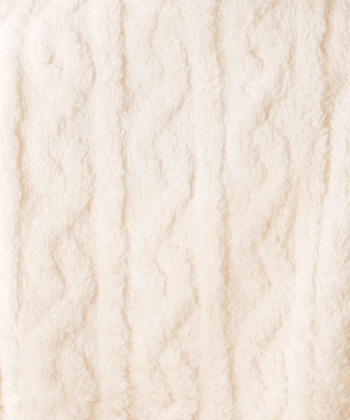 Lace Ladies(レースレディース)の「Vネックケーブル柄フランネルルームウエア(ルームウェア/パジャマ・レディース・アイボリー/グレー・M/XL)」の13枚目の写真