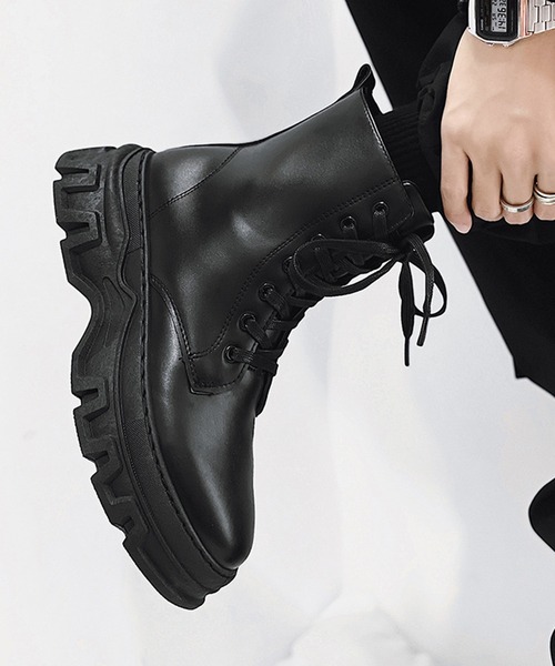 aimoha（アイモハ）の「スニーカーソール軽量ブーツ（ブーツ・メンズ・ブラック・25.0cm/25.5cm/26.0cm/26.5cm/27.0cm/24.5cm）」の4枚目の写真