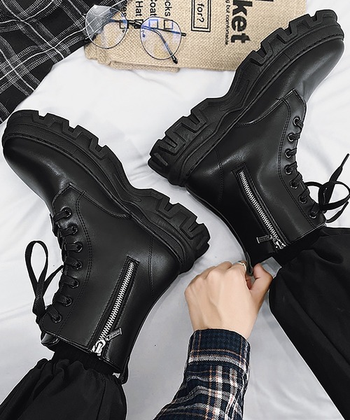 aimoha（アイモハ）の「スニーカーソール軽量ブーツ（ブーツ・メンズ・ブラック・25.0cm/25.5cm/26.0cm/26.5cm/27.0cm/24.5cm）」の8枚目の写真