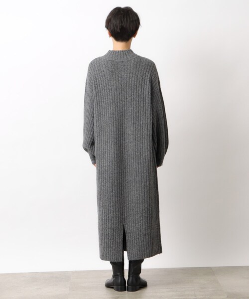 OPAQUE.CLIP（オペークドットクリップ）の「◆ハイネックワイドリブニットワンピース/マキシ丈【洗濯機洗い可】（ワンピース・レディース・オレンジ/ダークグレー/ナチュラル・36/38/40/42）」の5枚目の写真