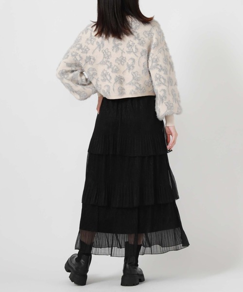 archives（アルシーヴ）の「ラメチュールプリーツティアードスカート（スカート・レディース・シルバーグレー/チャコールグレー/ブラック・MEDIUM）」の11枚目の写真