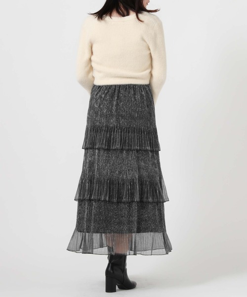 archives（アルシーヴ）の「ラメチュールプリーツティアードスカート（スカート・レディース・シルバーグレー/チャコールグレー/ブラック・MEDIUM）」の20枚目の写真