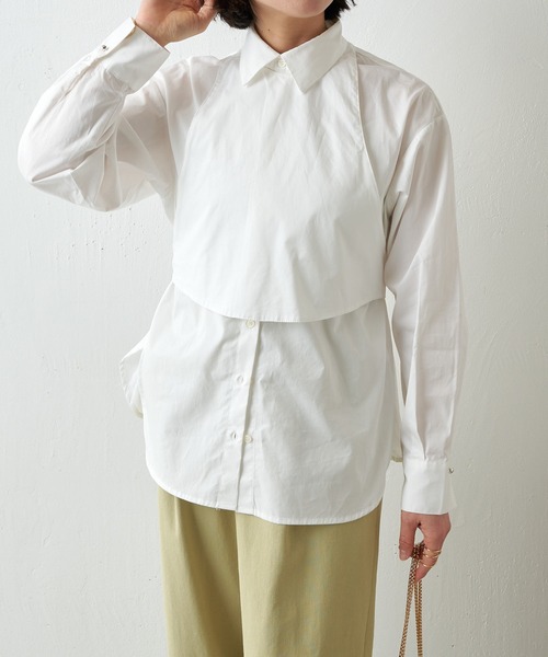 COLLAGE GALLARDAGALANTE（コラージュガリャルダガランテ）の「ベストセットシャツ（シャツ/ブラウス・レディース・サックスブルー/オフホワイト・FREE）」の10枚目の写真