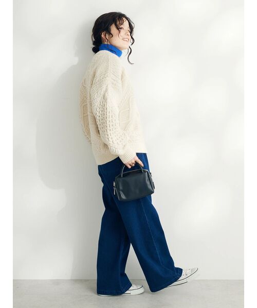 CRAFT STANDARD BOUTIQUE（クラフトスタンダードブティック）の「ケーブルパッチワークカーデイガン（カーディガン/ボレロ・レディース・レッド/ネイビー/ライトベージュ・FREE）」の19枚目の写真