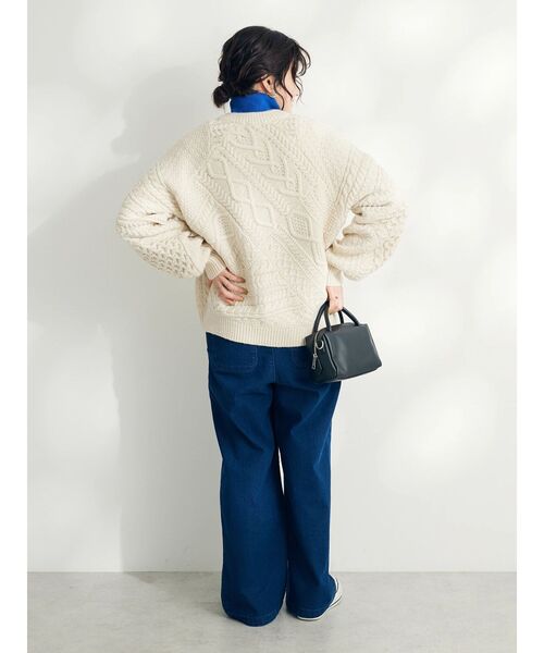 CRAFT STANDARD BOUTIQUE（クラフトスタンダードブティック）の「ケーブルパッチワークカーデイガン（カーディガン/ボレロ・レディース・レッド/ネイビー/ライトベージュ・FREE）」の20枚目の写真