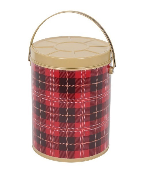 DULTON（ダルトン）の「TIN BASKET ROUND/ブリキ バスケット チェック柄（収納グッズ・メンズ・ブルー/レッド/マスタード・FREE）」の7枚目の写真