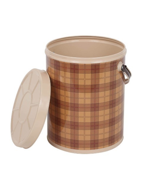 DULTON（ダルトン）の「TIN BASKET ROUND/ブリキ バスケット チェック柄（収納グッズ・メンズ・ブルー/レッド/マスタード・FREE）」の12枚目の写真