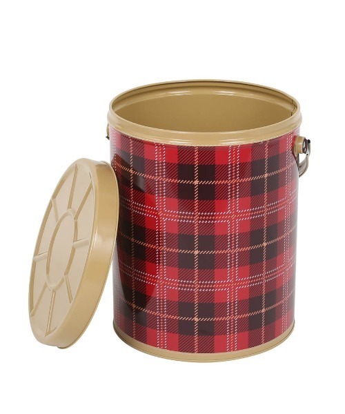 DULTON（ダルトン）の「TIN BASKET ROUND/ブリキ バスケット チェック柄（収納グッズ・メンズ・ブルー/レッド/マスタード・FREE）」の10枚目の写真