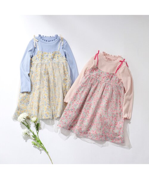 apres les cours(アプレレクール)の「【フォーマル対応】フラワーチュールドッキングワンピース_アプレレクールマシェリ(ワンピース・キッズ・ブルー/ピンク・120/80/130/90/140/110/100)」の19枚目の写真