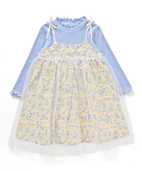 apres les cours(アプレレクール)の「【フォーマル対応】フラワーチュールドッキングワンピース_アプレレクールマシェリ(ワンピース・キッズ・ブルー/ピンク・120/80/130/90/140/110/100)」の15枚目の写真