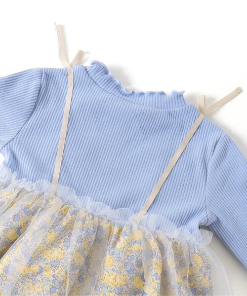 apres les cours(アプレレクール)の「【フォーマル対応】フラワーチュールドッキングワンピース_アプレレクールマシェリ(ワンピース・キッズ・ブルー/ピンク・120/80/130/90/140/110/100)」の7枚目の写真