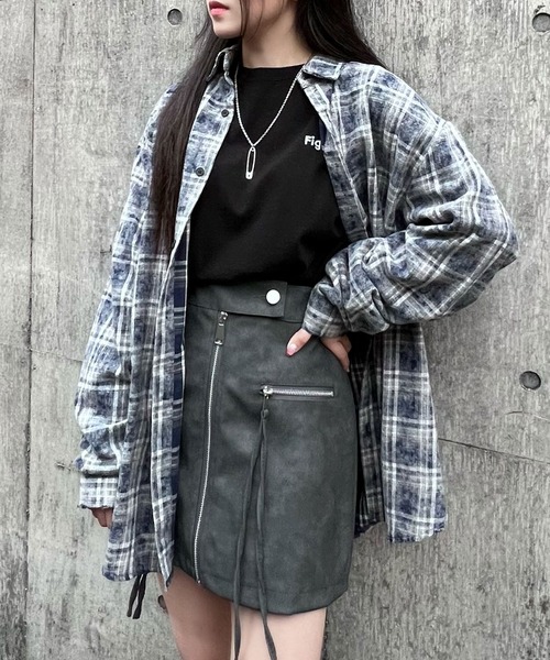 Figments（フィグメンツ）の「フロントZIP合皮ミニスカート（スカート・レディース・ブラック・MEDIUM/SMALL）」の10枚目の写真