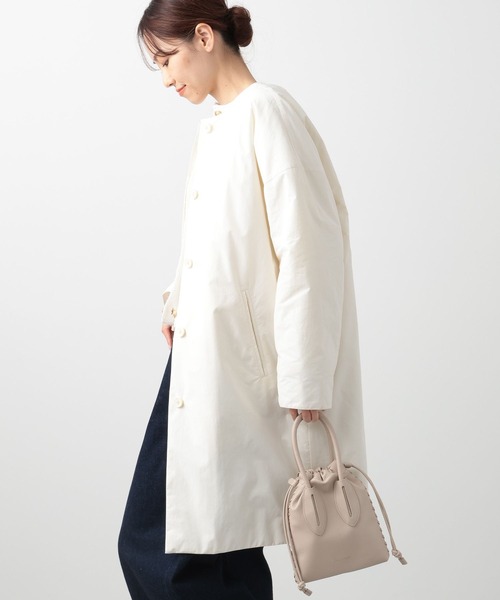 BARNYARDSTORM(バンヤードストーム)の「BARNYARDSTORM / ノーカラー中綿コート(ノーカラーコート・レディース・ネイビー/オフホワイト・0/1)」の8枚目の写真